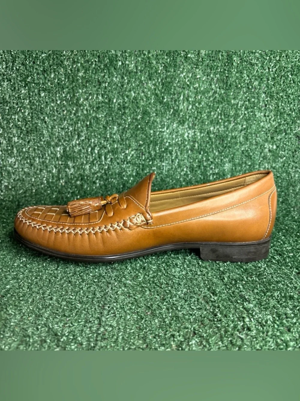 NEW Johnston & Murphy Men's 20-3322 Brown‎ Leather Tassel Stitched Loafers 8.5 M
